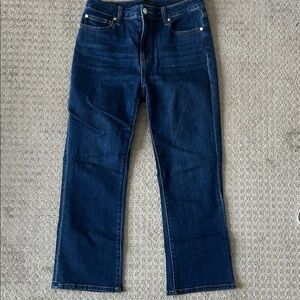 Quince Stretch High Rise Kick Flare Jeans 26” inseam Dark wash